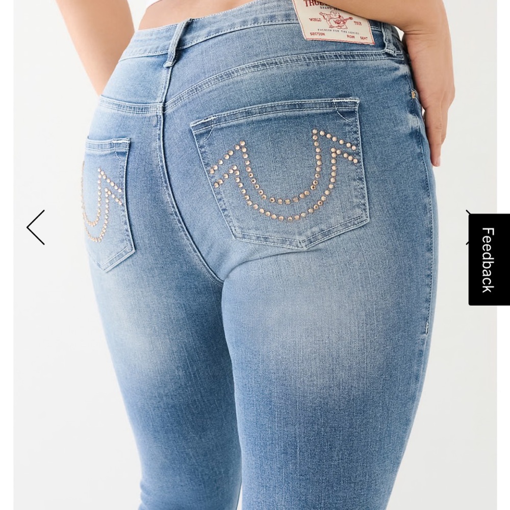 Plus size true religion rhinestone skinny jeans